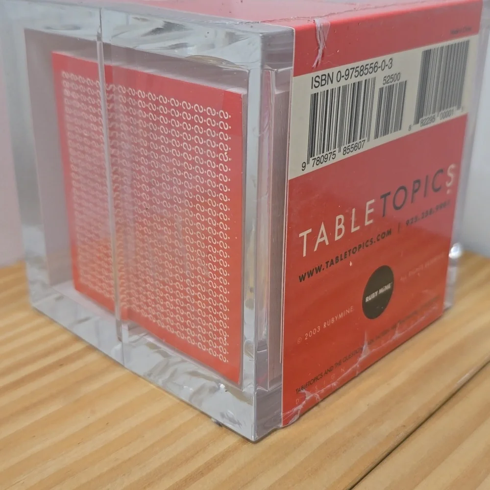 Red Conversation Starter Card Deck - 3 Questions to Spark Talks